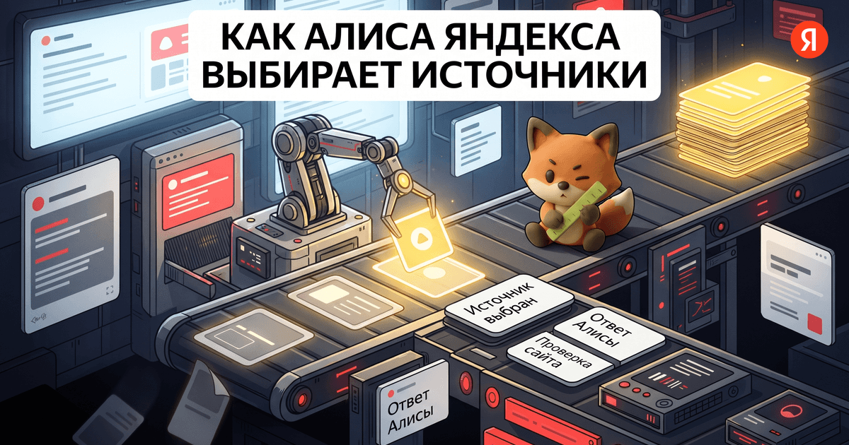 Обложка статьи: Нейросеть Яндекса: как Алиса выбирает источники ответа